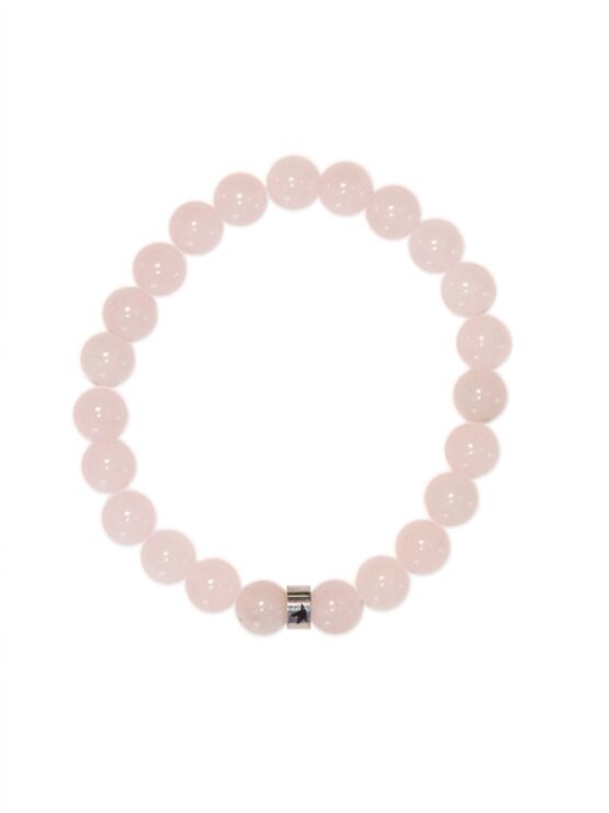 Quartz rose bracelet boules 8mm