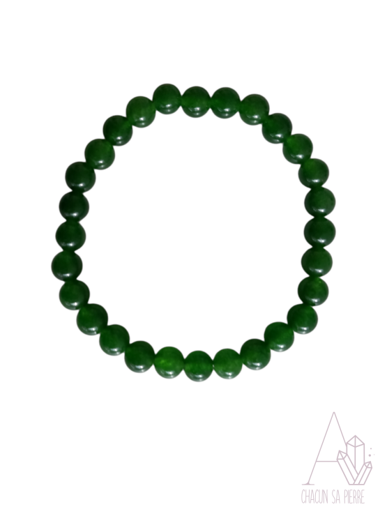 Jade foncé bracelet boules 6mm
