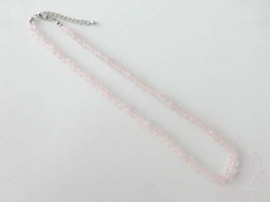 Quartz rose collier boules 6mm