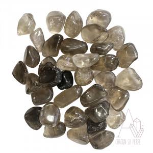 quartz fumé pierre roulée