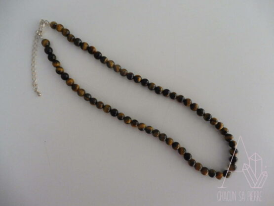 Oeil du tigre collier boules 6mm