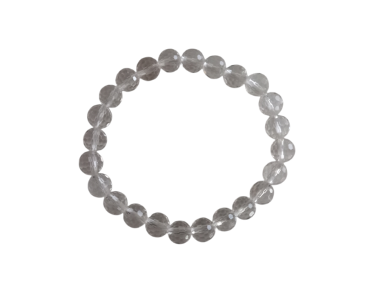 Cristal de roche bracelet facetté 8mm
