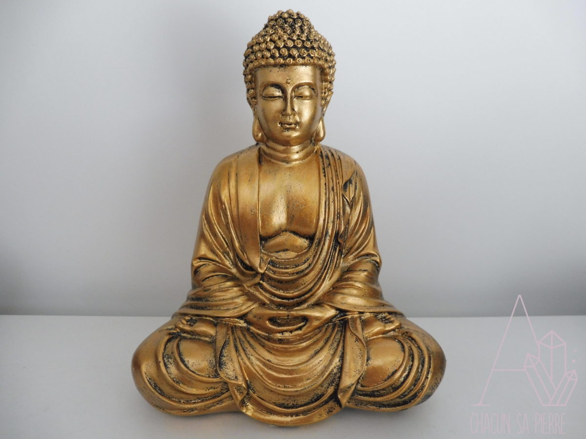 Statuette Bouddha Doré Résine Atmosphera – Sculpture Zen H23 Cm Pour Déco Ethnique & Spirituelle