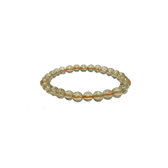 Citrine (chauffée) bracelet boules 6mm
