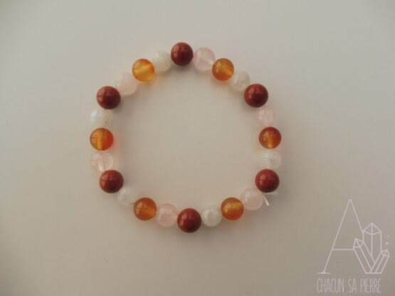 Bracelet Fécondité/Grossesse  (Pierre de lune/Cornaline/Quartz rose/jaspe rouge)