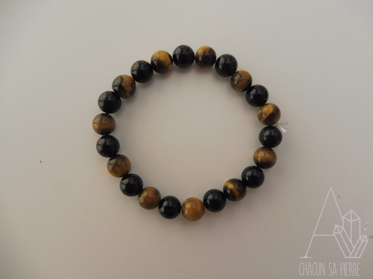 Bracelet tourmaline noire et oeil de tigre Clearance