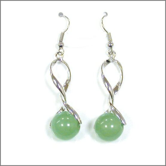 Aventurine boucles d'oreilles boules 10mm