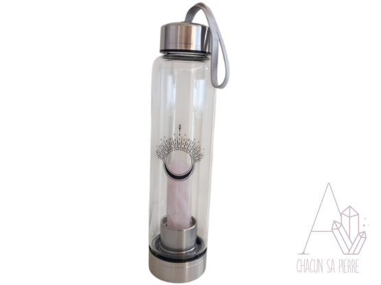 Bouteille avec Quartz rose