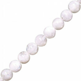 Pierre de lune blanche collier boules 8mm