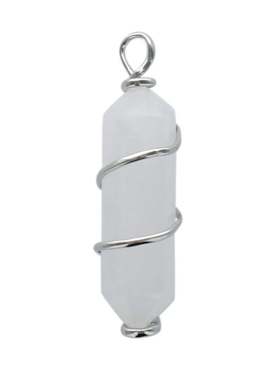 Quartz blanc pointe pendentif