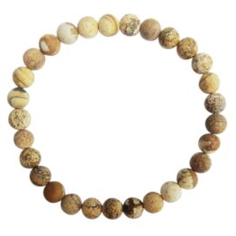 Jaspe paysage bracelet boules 6mm