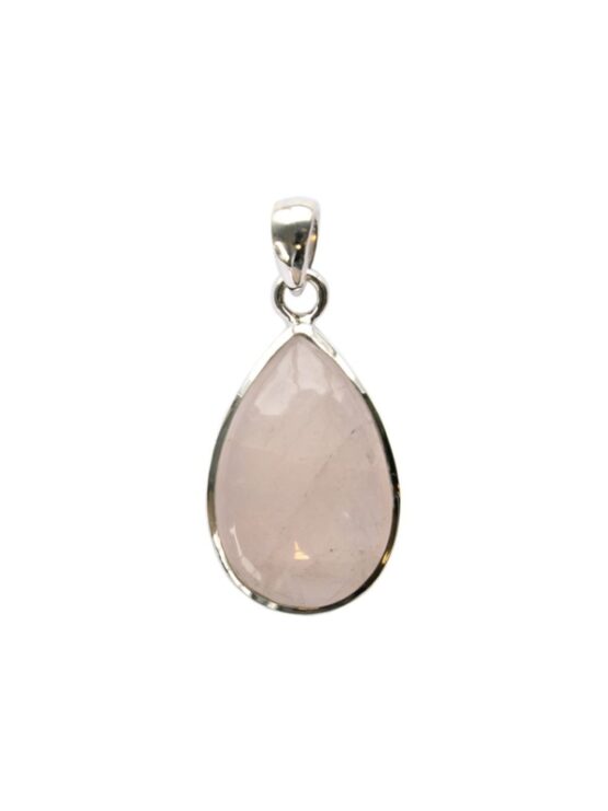Quartz rose pendentif argent (grand)