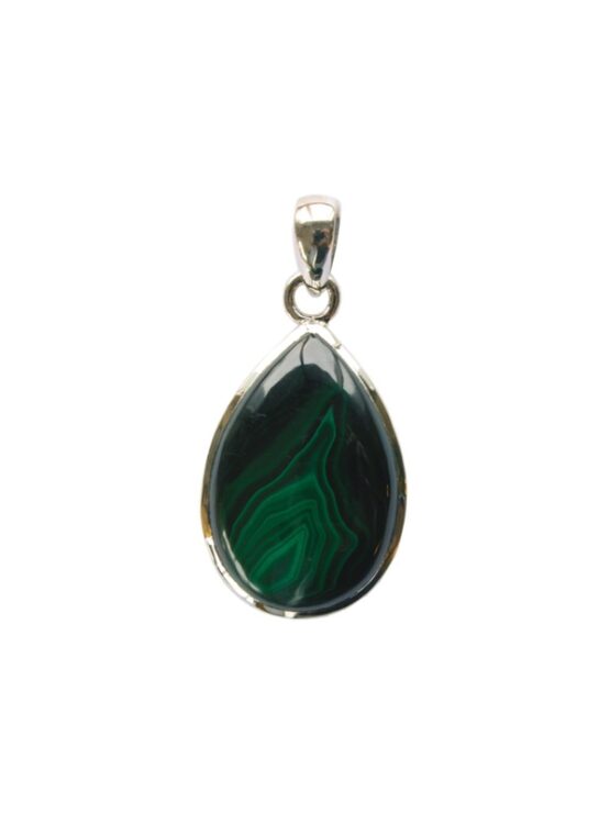 Malachite pendentif argent (grand)