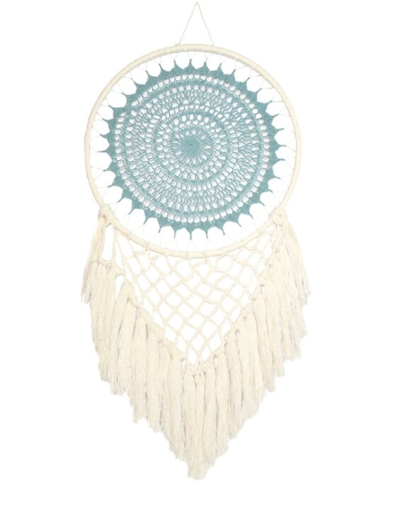 Attrape-rêves macramé bleu-vert