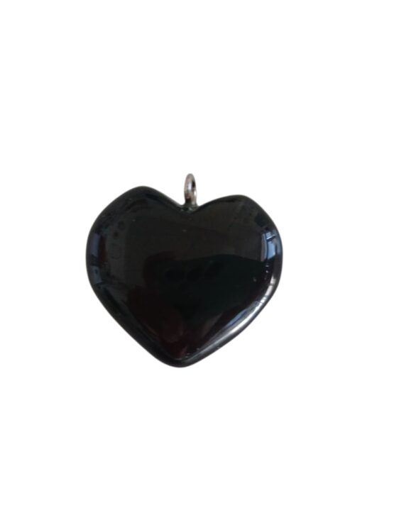 Obsidienne œil céleste pendentif cœur