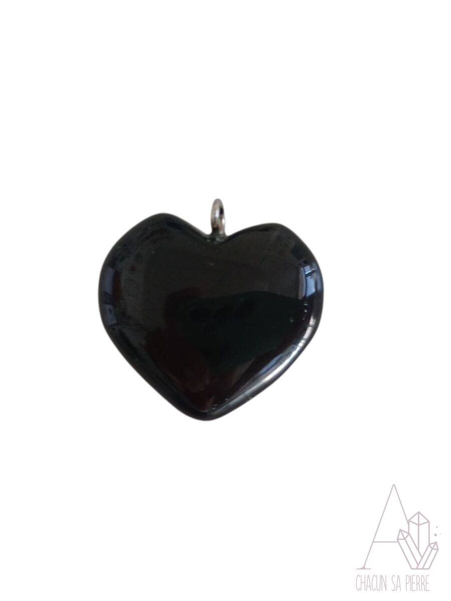obsidienne œil céleste pendentif cœur