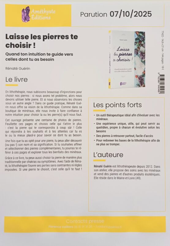 Pré-commande de Mon livre "Laisse les pierres te choisir !" – Image 2