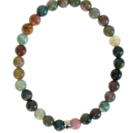 Agate multicolore bracelet boules 6mm