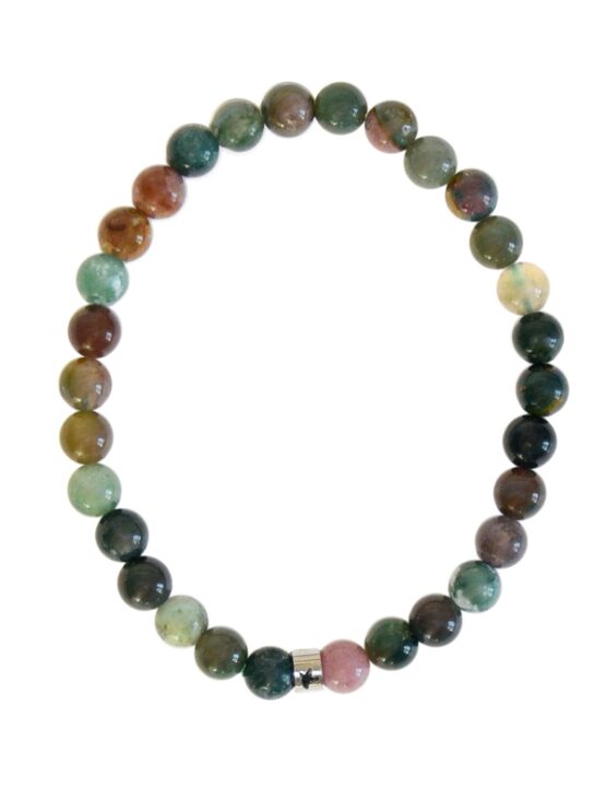 Agate multicolore bracelet boules 6mm