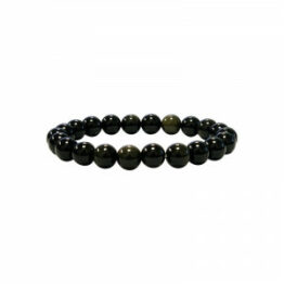 Obsidienne dorée bracelet boules 8mm