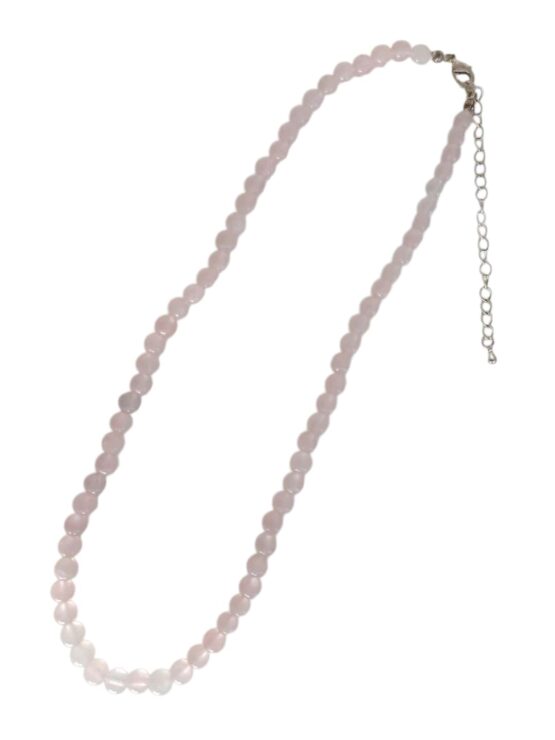 Quartz rose collier boules 6mm