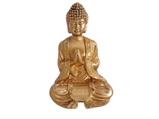 Statuette bouddha doré méditation