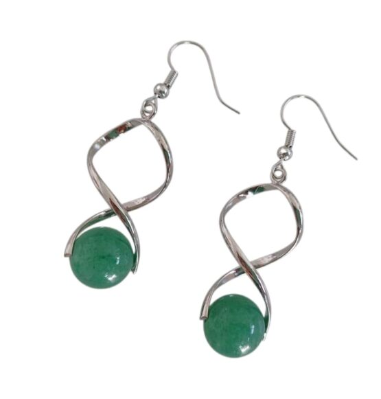 Aventurine boucles d'oreilles boules 10mm