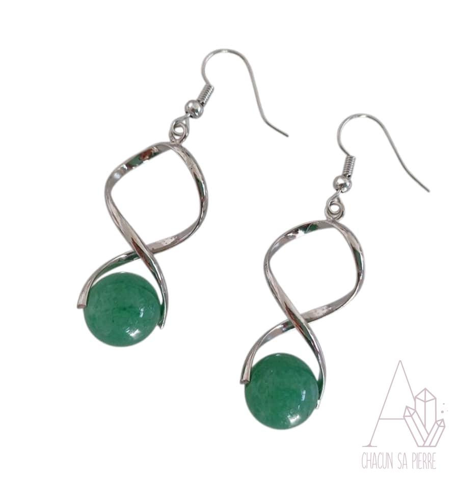 aventurine boucles d'oreilles