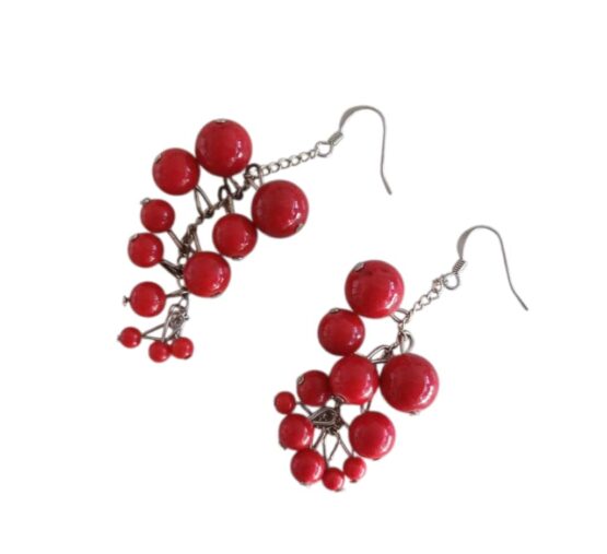Corail rouge boucles d'oreilles