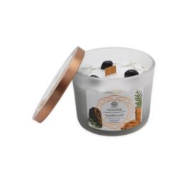 Bougie Bois de santal et Quartz rose