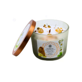 Bougie Positivité (citrine chauffé et thé vert)