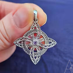 Nœud de sorcière pendentif laiton